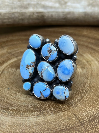 Melanie Golden Hills Turquoise Stacked Pebble Ring - size 8