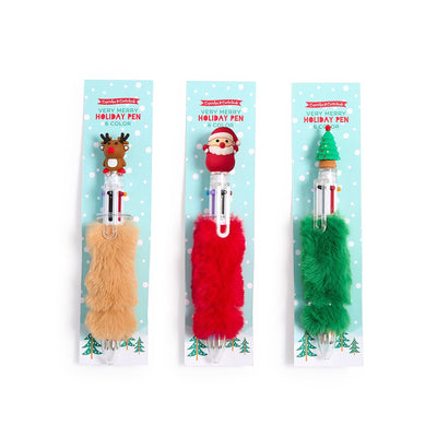 Very Merry Holiday 6 Color Faux Fur Pen