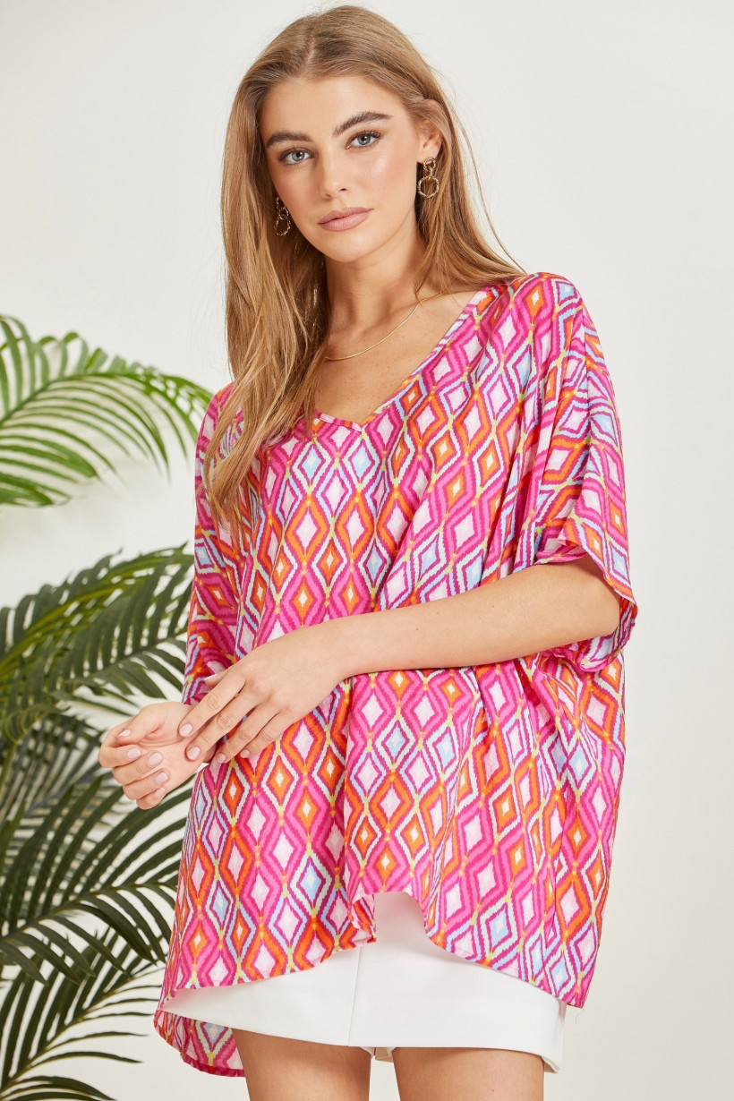 Amelia V-Neck Print Top