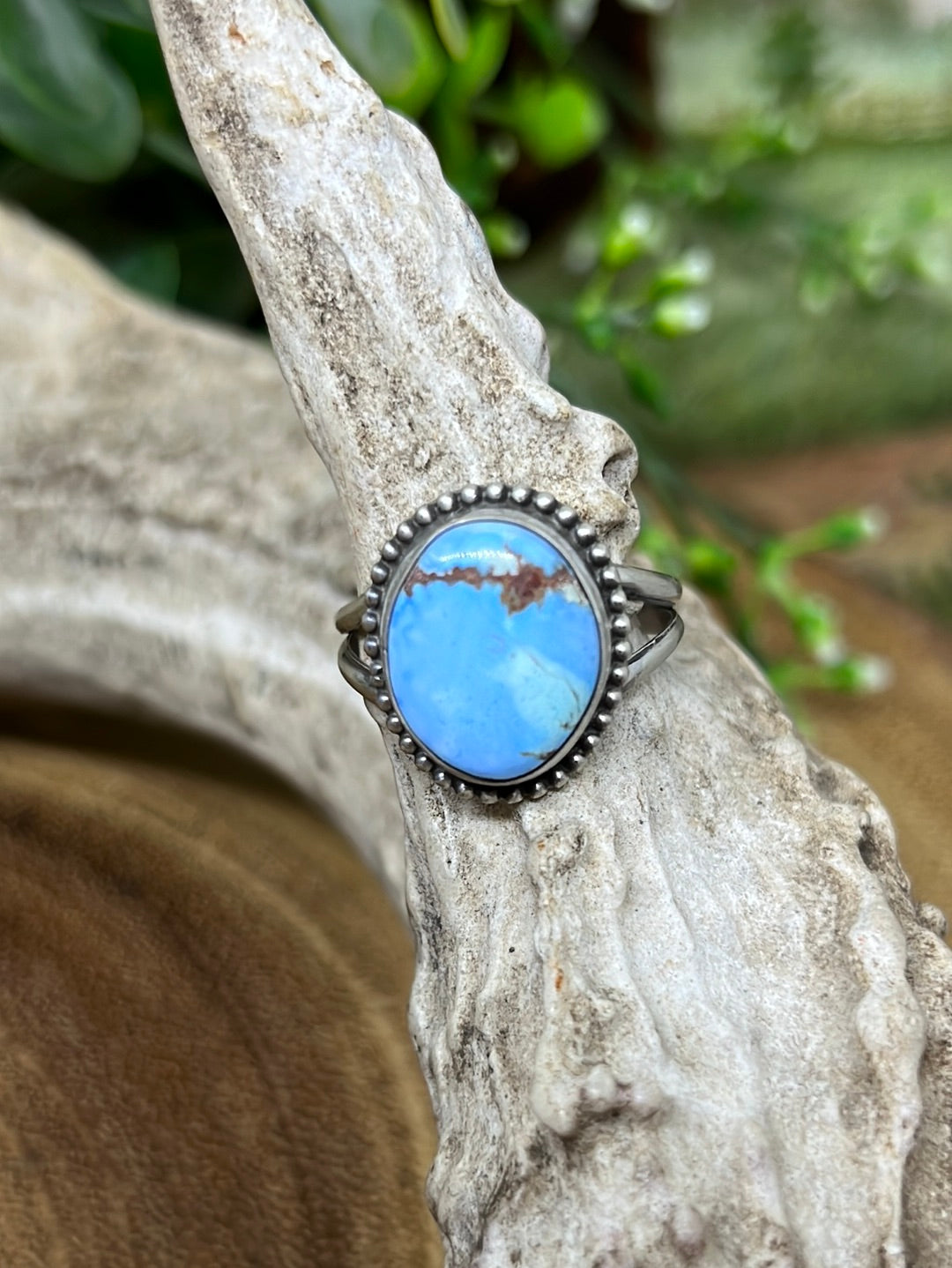 Sioux City Sterling Turquoise Ring - size 7.5
