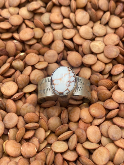 Ramon Lash Stamped Wild Horse Sterling Ring - 7.5