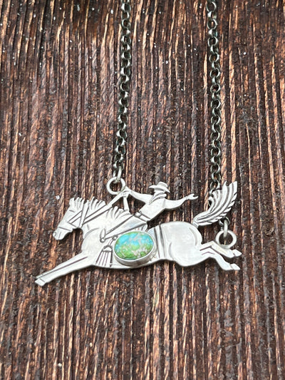 Easton Sterling Link Chain Bronc Rider Necklace - 20"