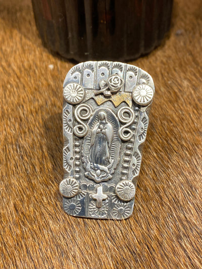 Our Lady Sterling Rose Ring - size 8