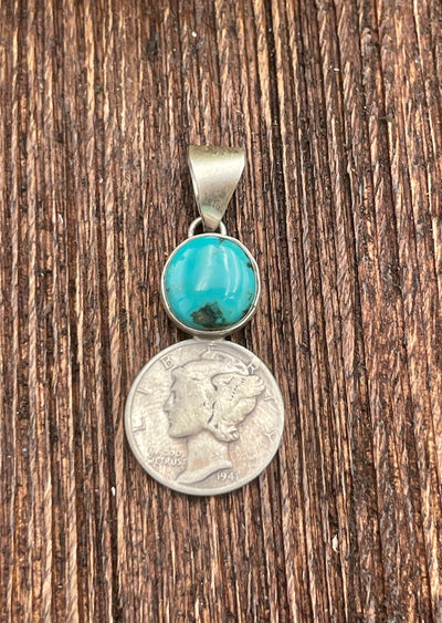 Easton Turquoise Liberty Coin Pendant - Blue