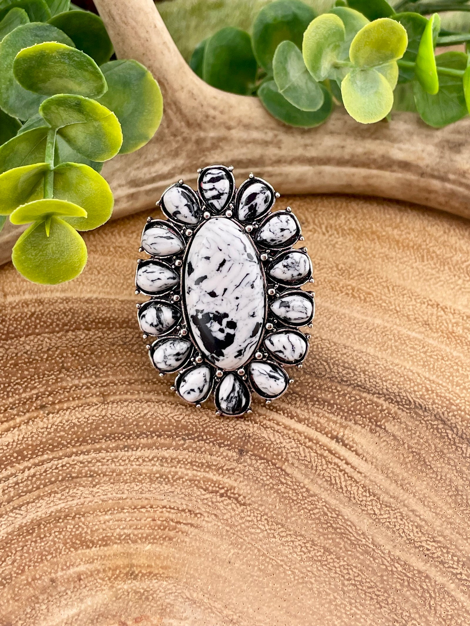 DeSoto Fashion Cluster Ring - White Buffalo