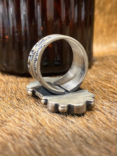 Armenia Center Rectangle Multi Stone Sterling Ring - Adjustable