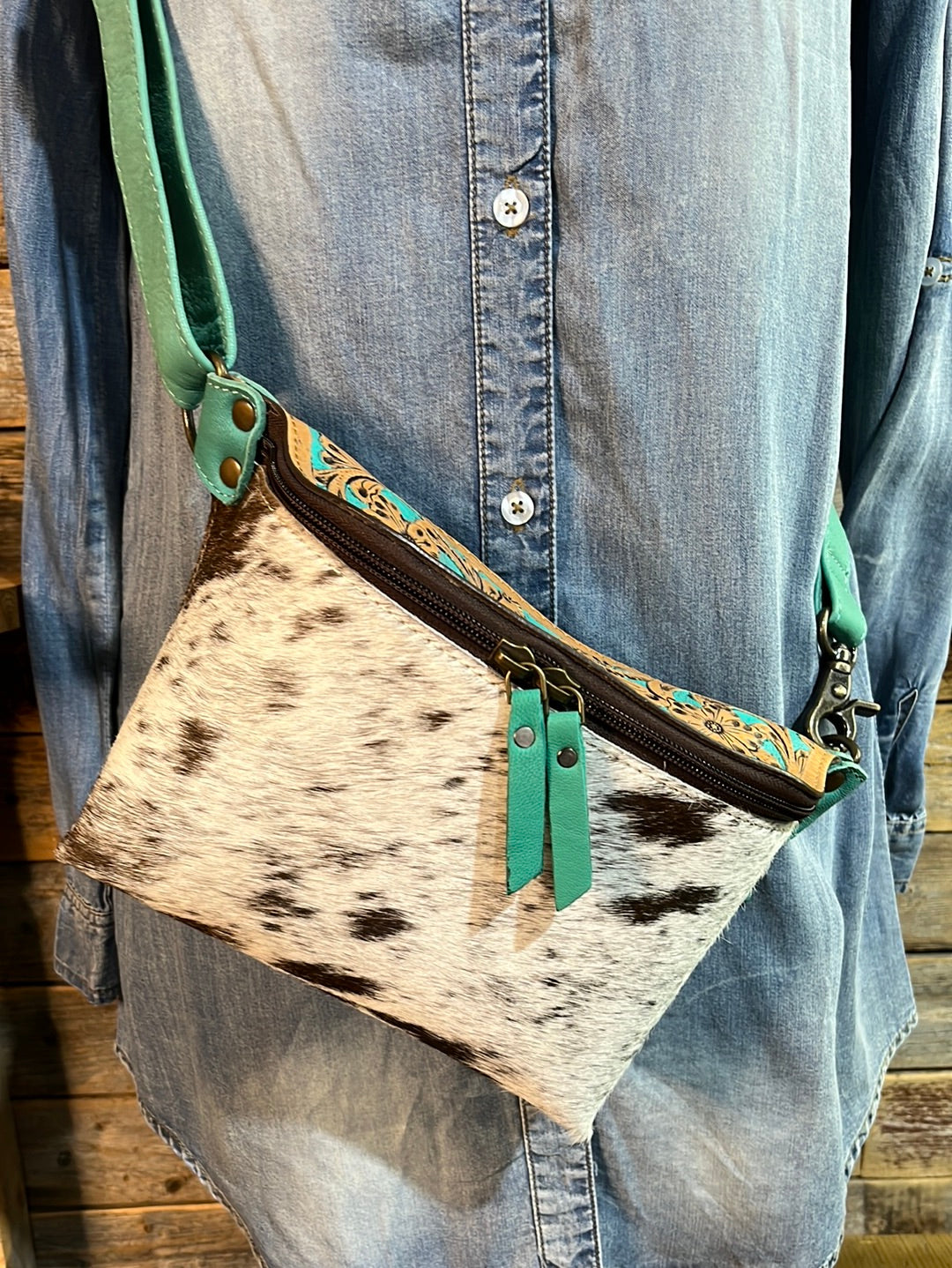 Cali Hand Tooled with Cowhide  Bum Bag