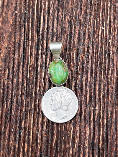 Easton Turquoise Liberty Coin Pendant - Green