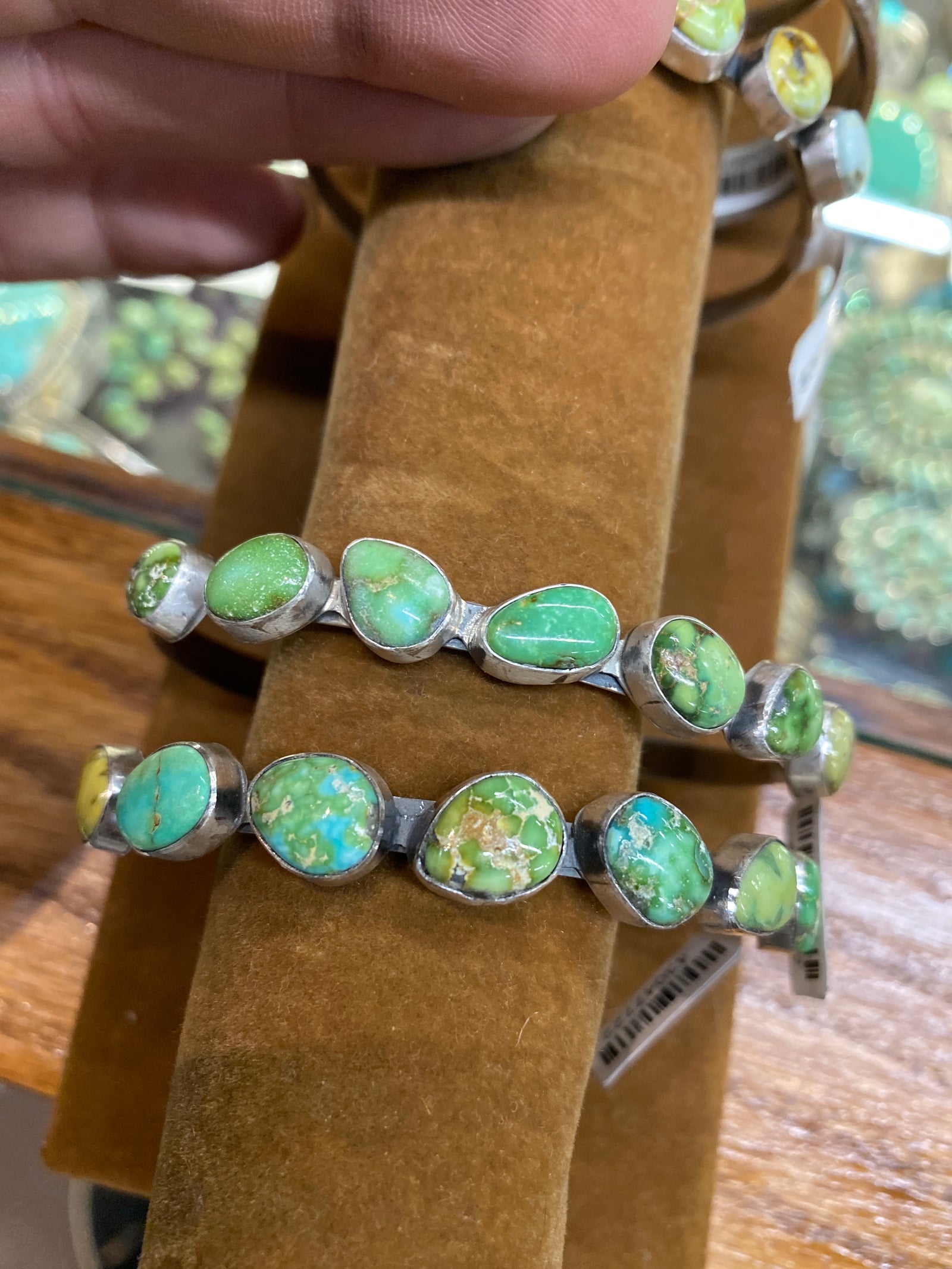 Albermarle 7 Stone Turquoise Sterling Cuff