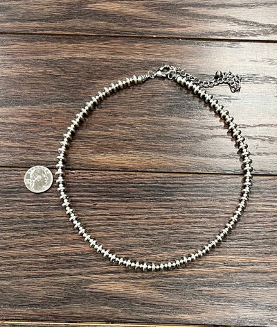 Kona Fashion Silver Saucer Bead Necklace - 20"