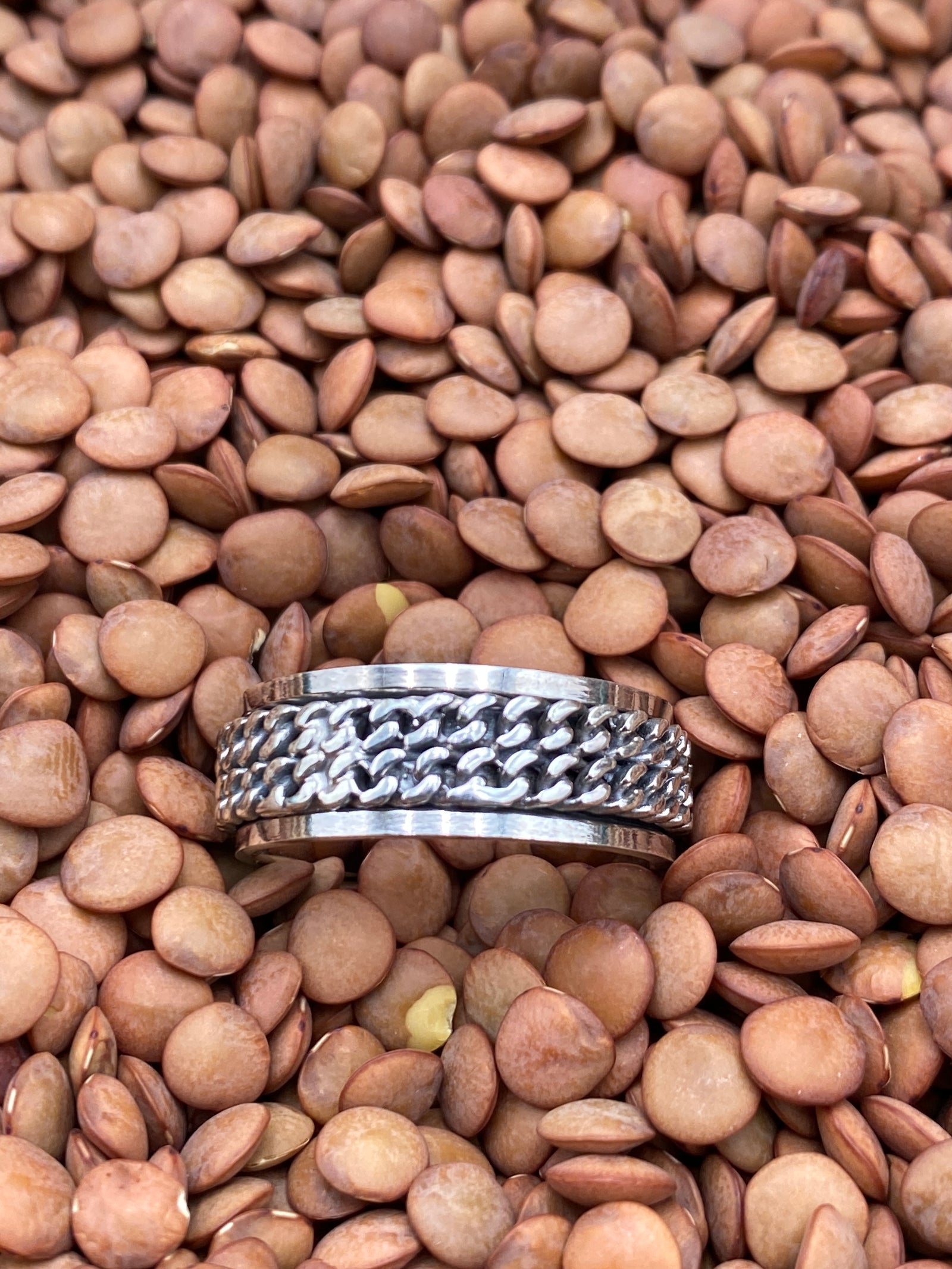 Clayton Double Rope 9mm Sterling Spinner Ring - Size 11