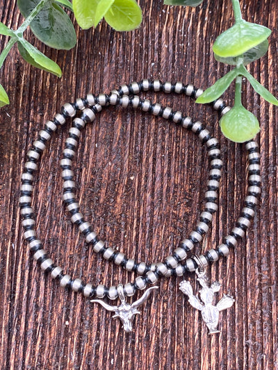 Lacey Western 4mm Sterling Navajo Charm Bracelet