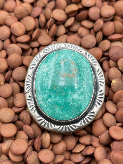 Siesta Stamped Sterling Frame Armenian Turquoise Ring