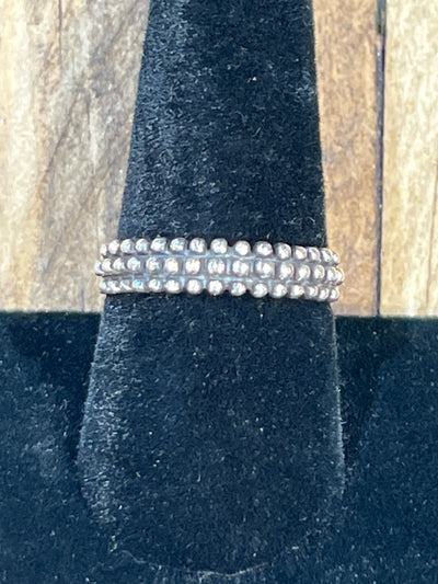 Stella Dotted Triple Row 5mm Sterling Ring