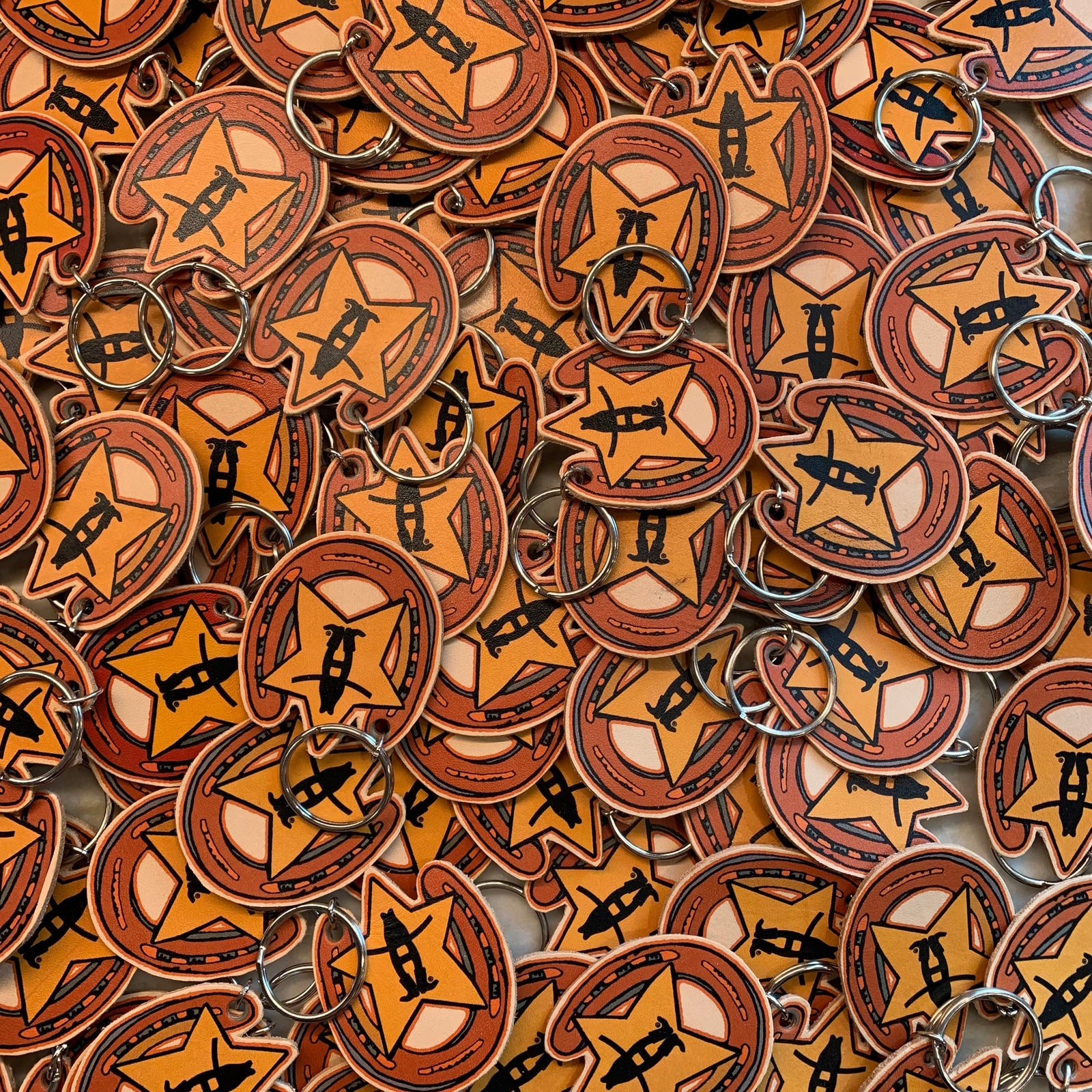 Howdy H Leather Keychain