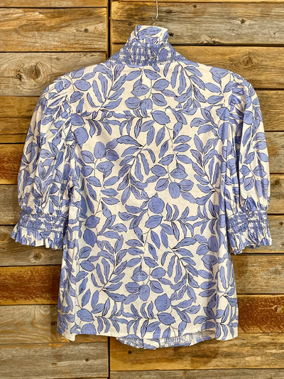 Lindale Ruffle V-Neck Smocked Puff Sleeve Blouse