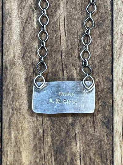 Pitt Meadows Sterling Link Chain With Onyx Bar Pendant - 18"