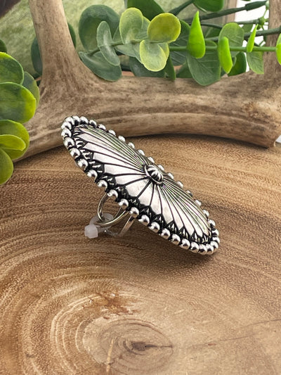 Gypsy Fashion Oval Concho Cuff Ring