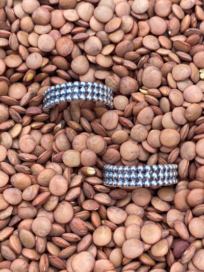 Brielle Dotted Triple Row 6mm Sterling Ring - Size 8