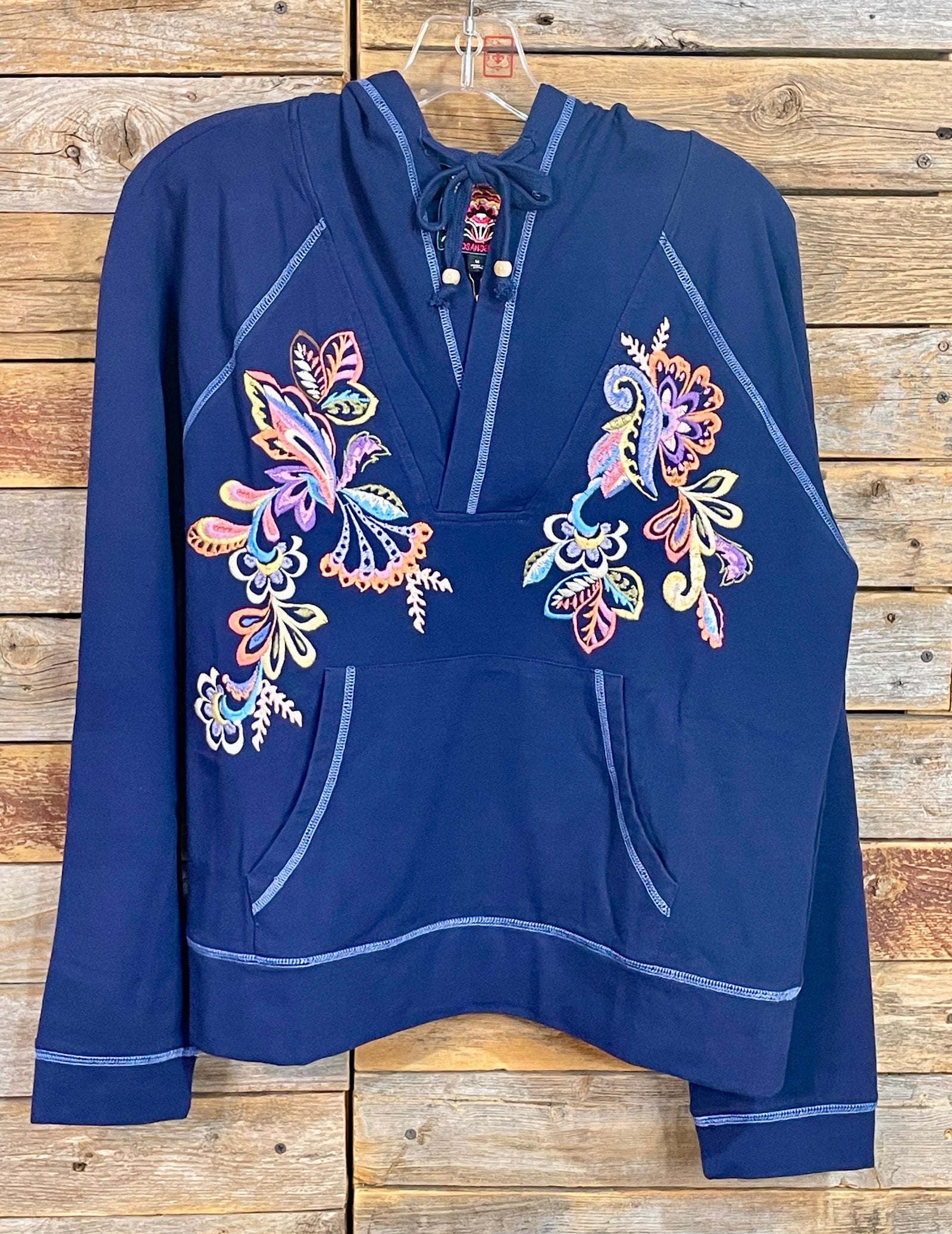 Johnny Was Hooded Raglan Sweatshirt - Zinnia