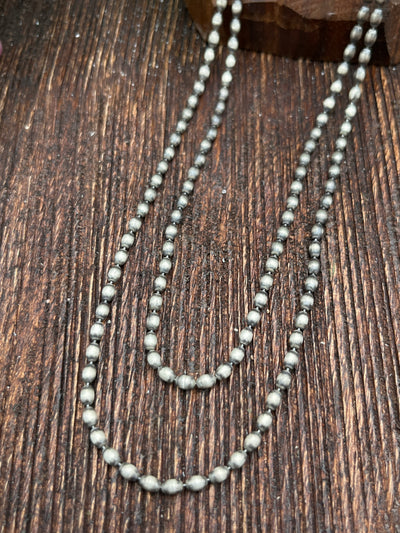 Lissa Sterling Oval Bead Necklace