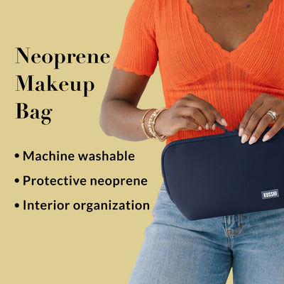 Neoprene Makeup Bag- Machine Washable Cosmetic Case