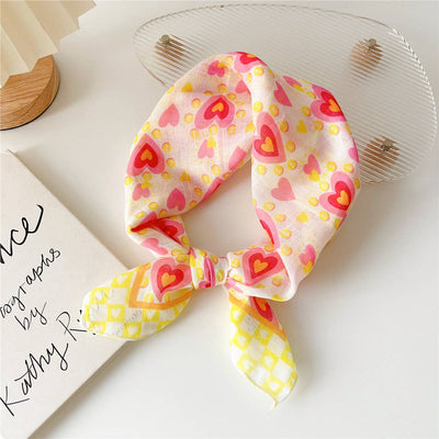 Cotton Linen Floral Square Scarf for Women_CWASC0852