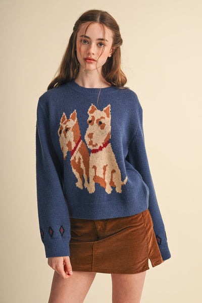 Navy Dog Sweater
