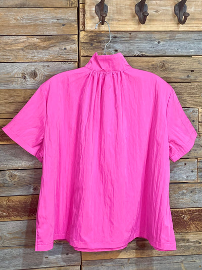 Kendra Standing Collar Short Sleeve Shirt