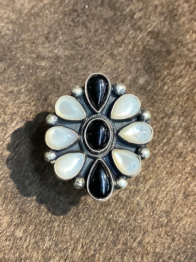 Langford Sterling Pearl & Onyx Ring