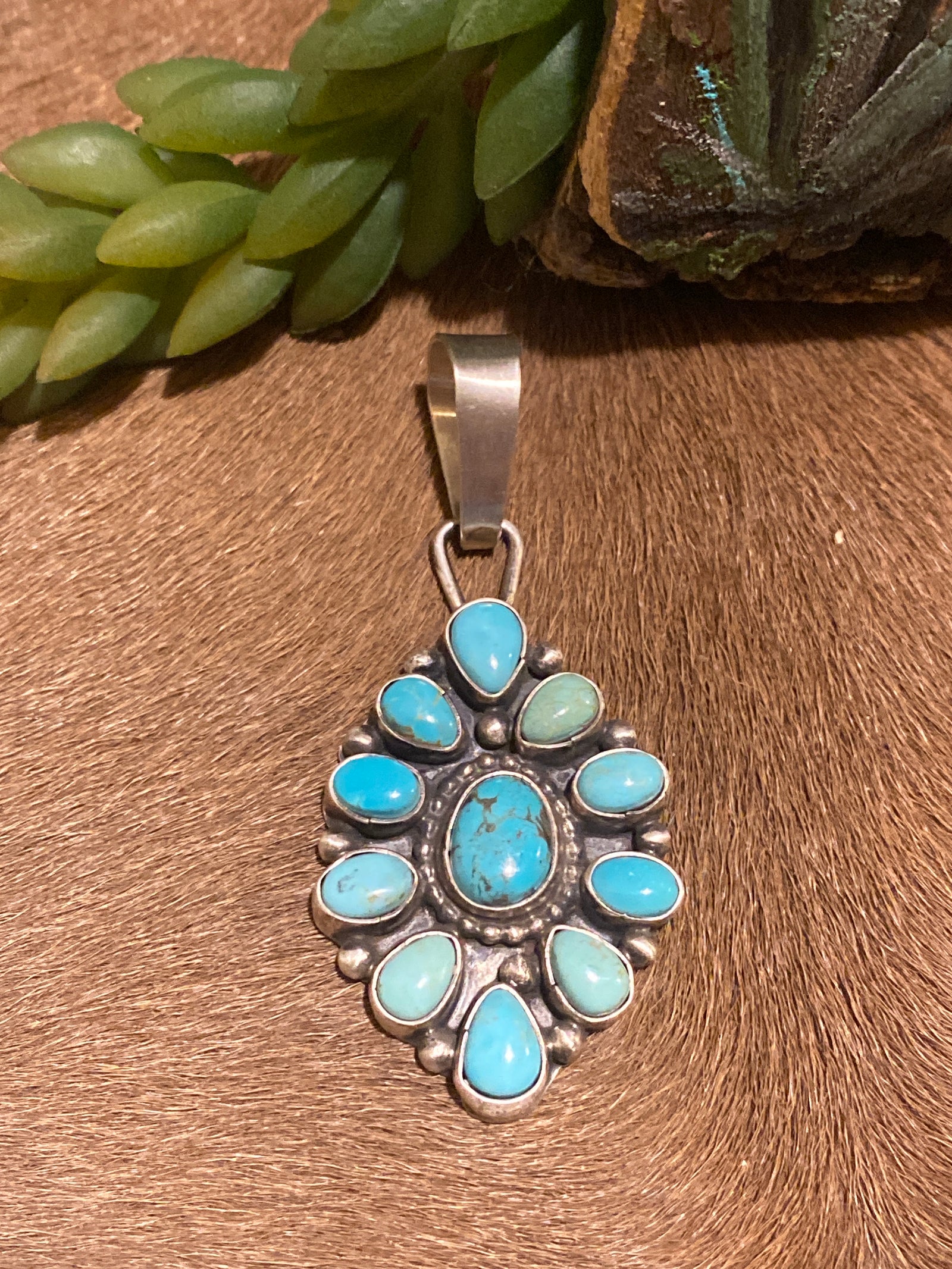 Balterra Turquoise Cluster Sterling Pendant
