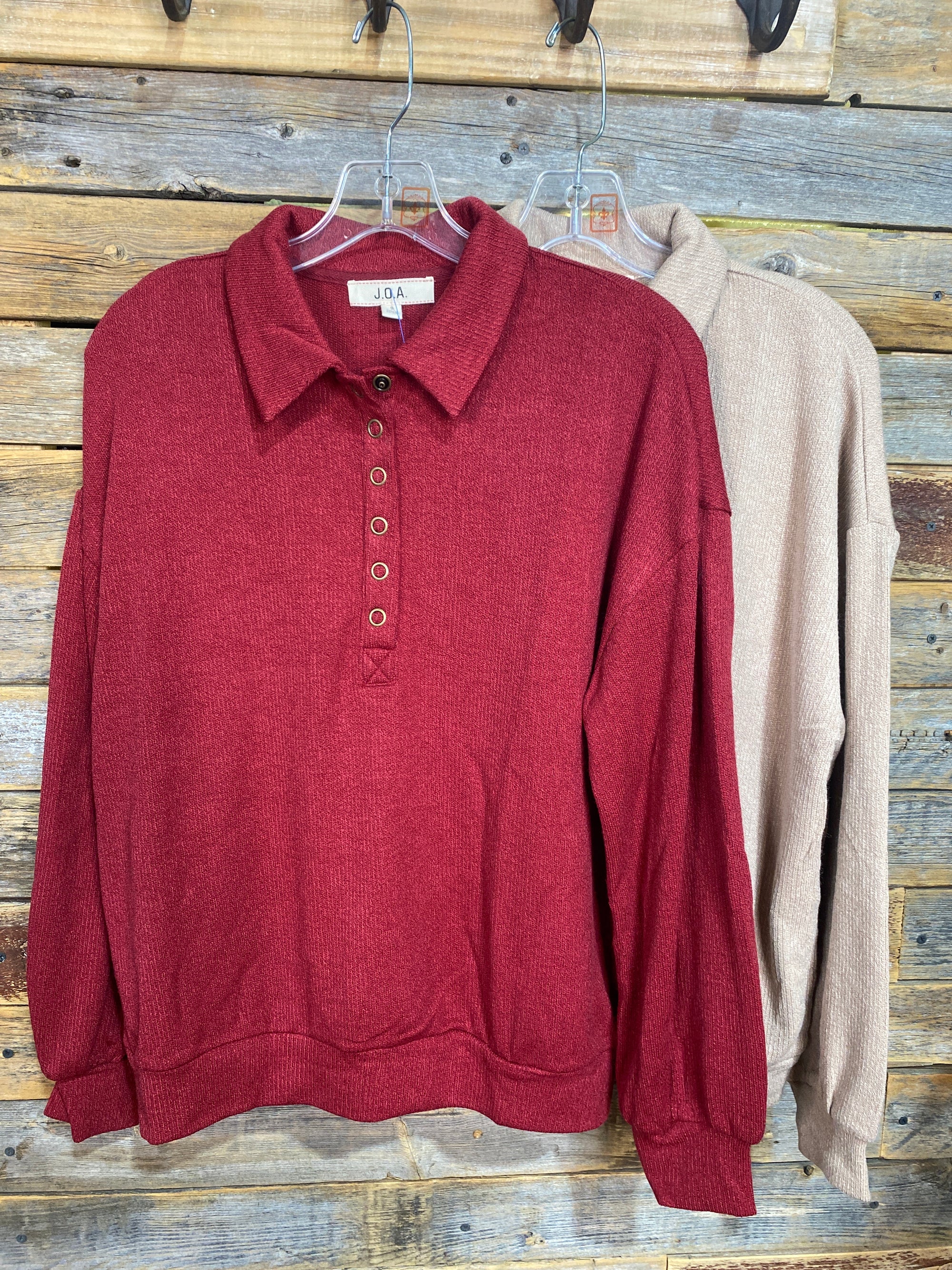 Collared Half Snap Top