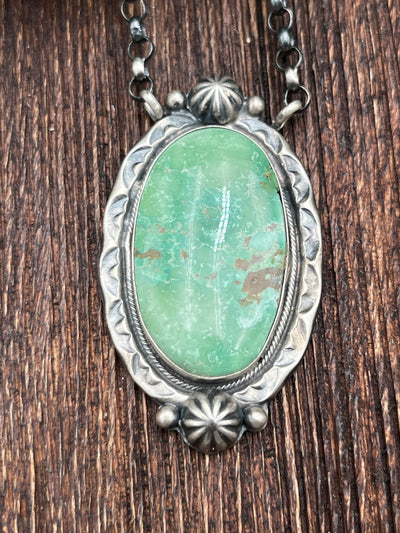 Tuttle Sterling framed Turquoise Link Chain Necklace - 18'