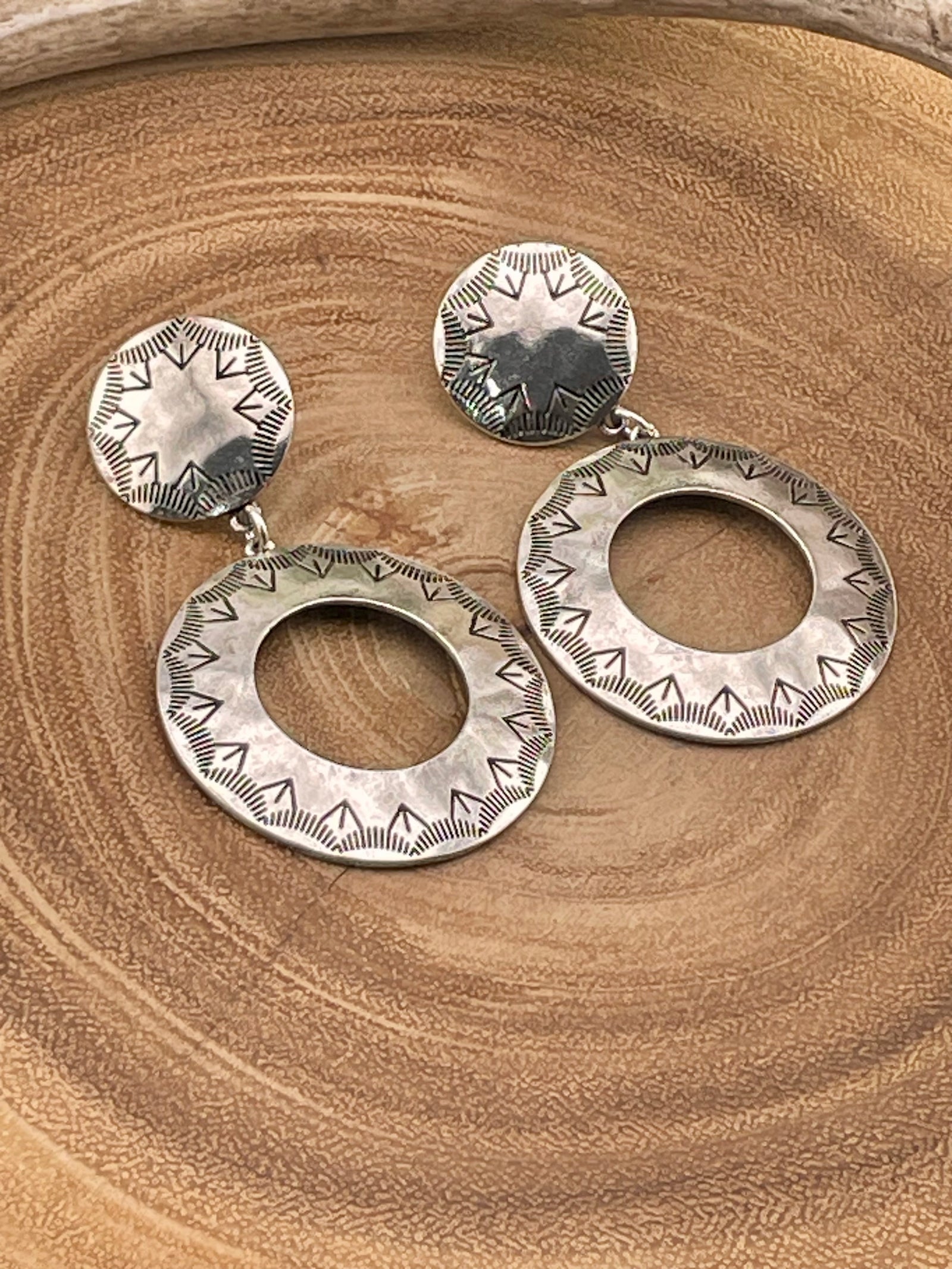 Jupiter Fashion Stamped Hoop Earrings