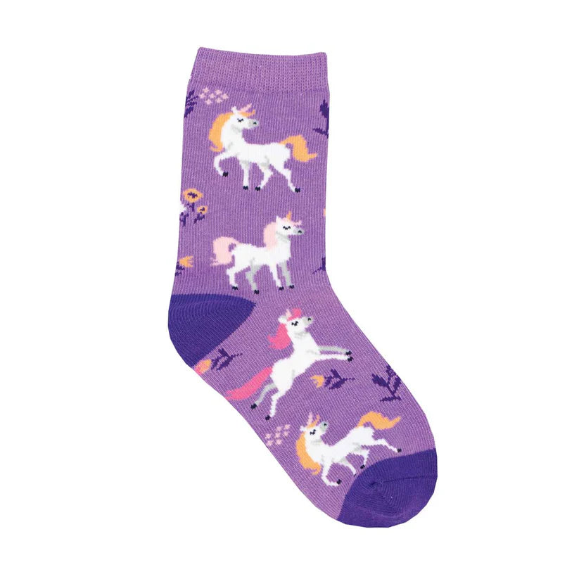 Purple Unicorn Flower Sock-Kids