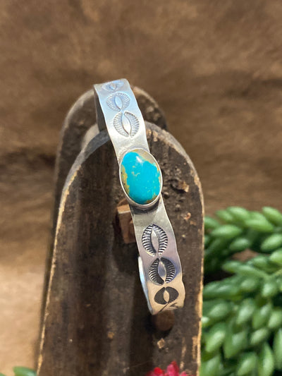 Drefner Single Stone Stamped Sterling Cuff