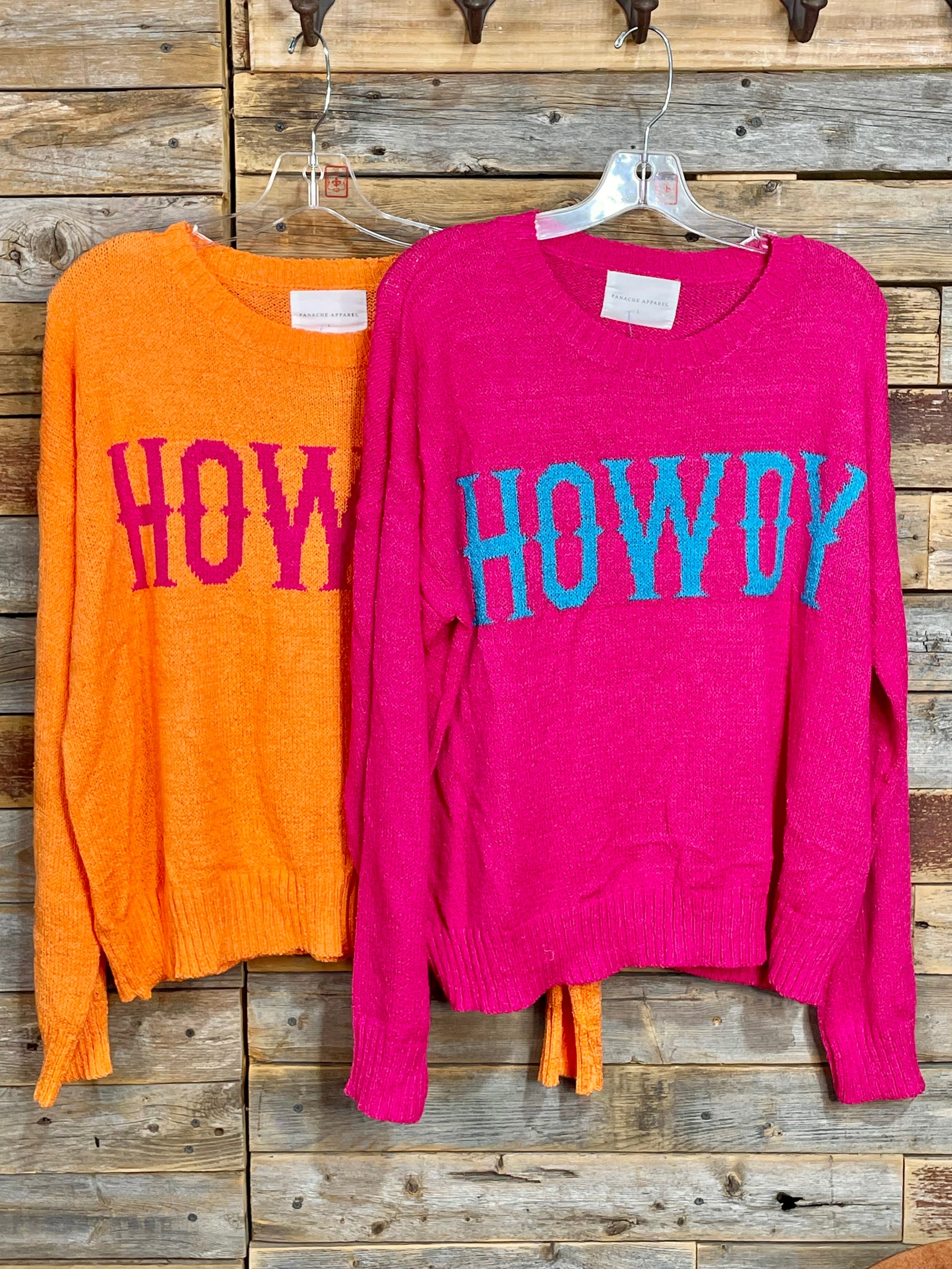 Brighten Up Pink or Orange Howdy Sweater