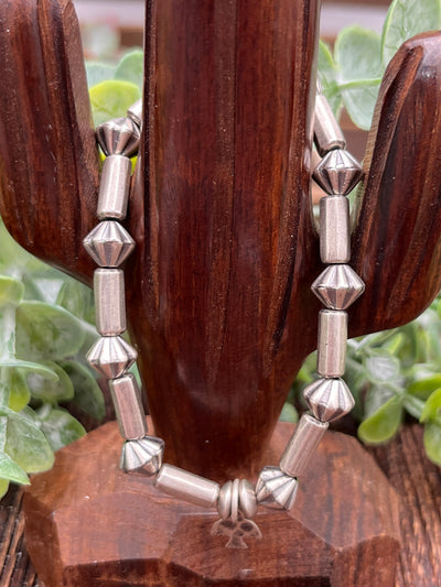 Winter Varied Bead Sterling Stretch Bracelet