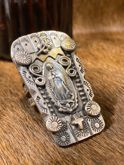 Our Lady Sterling Rose Ring - size 8