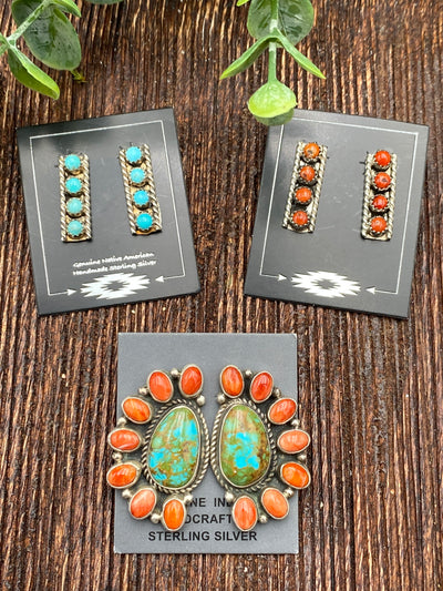 Riley Roped Ladder Stacked Dot Sterling Earrings