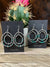 Twain Sterling Navajo Turquoise Double Hoop Earrings - 2.25"