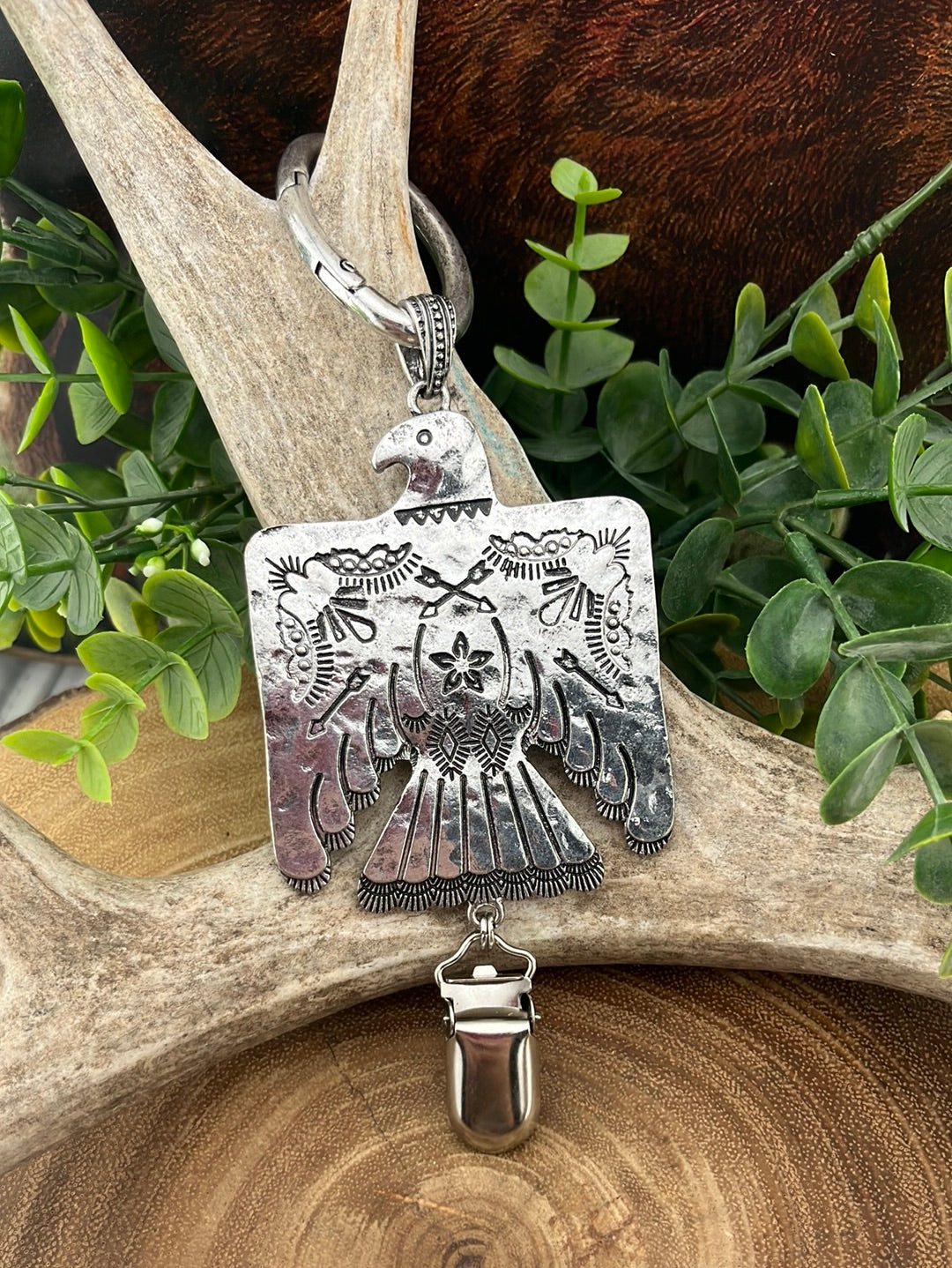 Kikko Fashion Silver Thunderbird Hat Clip