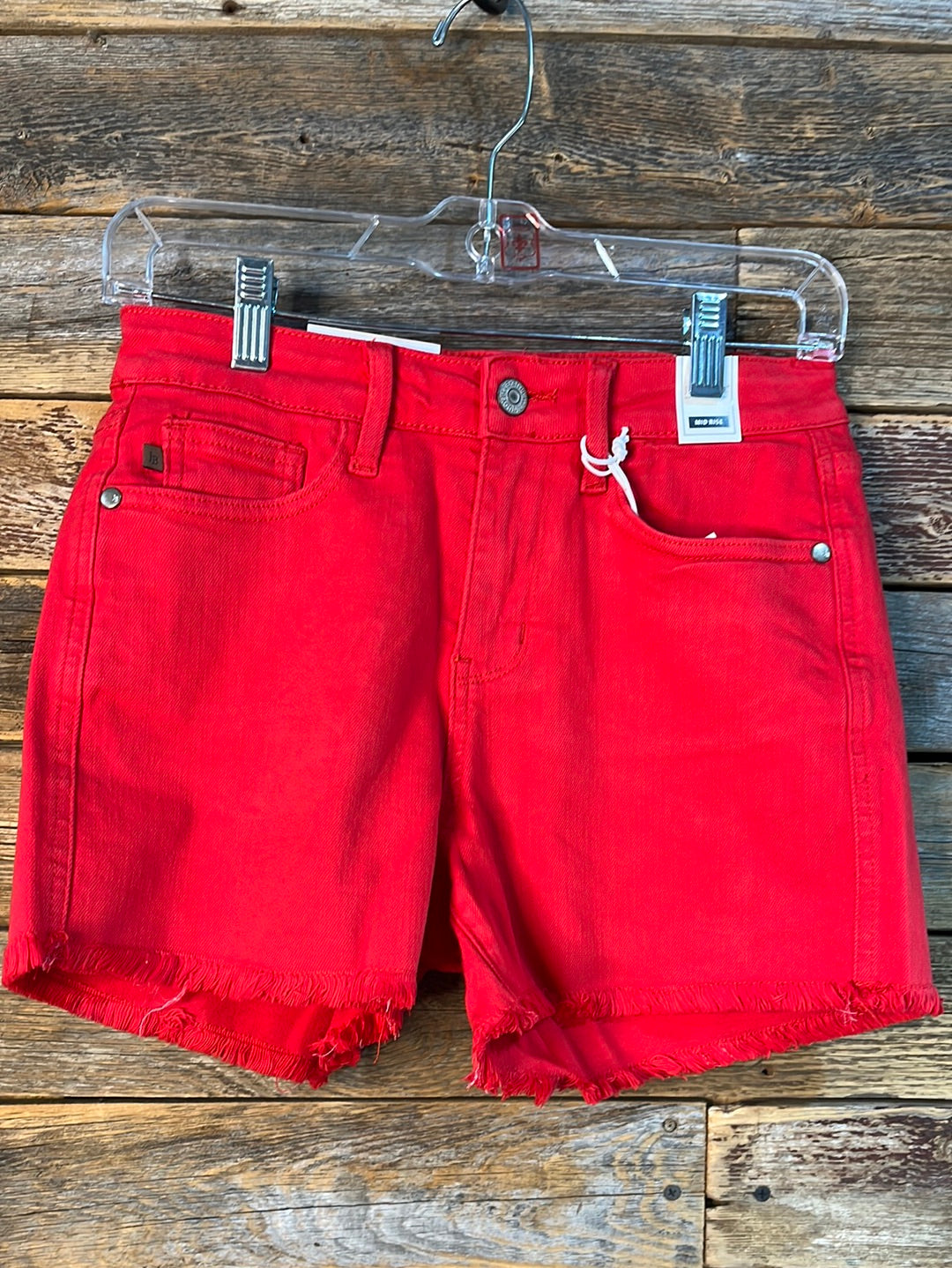 Zoe Judy Red Fray Short