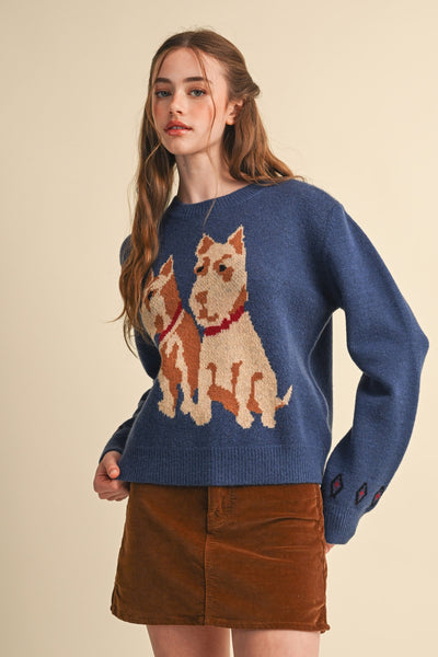 Navy Dog Sweater