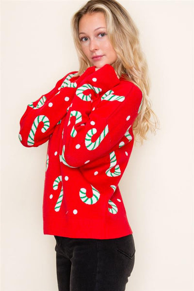 Ruby Christmas Candy Cane Sweater