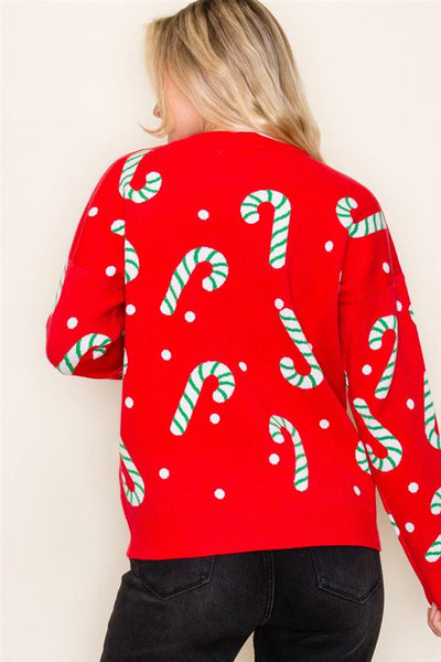 Ruby Christmas Candy Cane Sweater