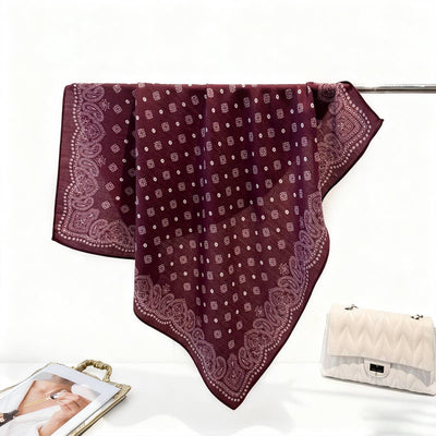 Paisley Herringbone Pattern Silk Scarf