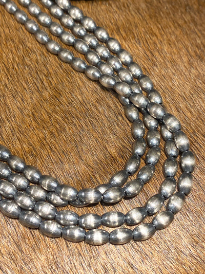 Wella 5mm Navajo Silver Melon Pearl Necklace - 16"