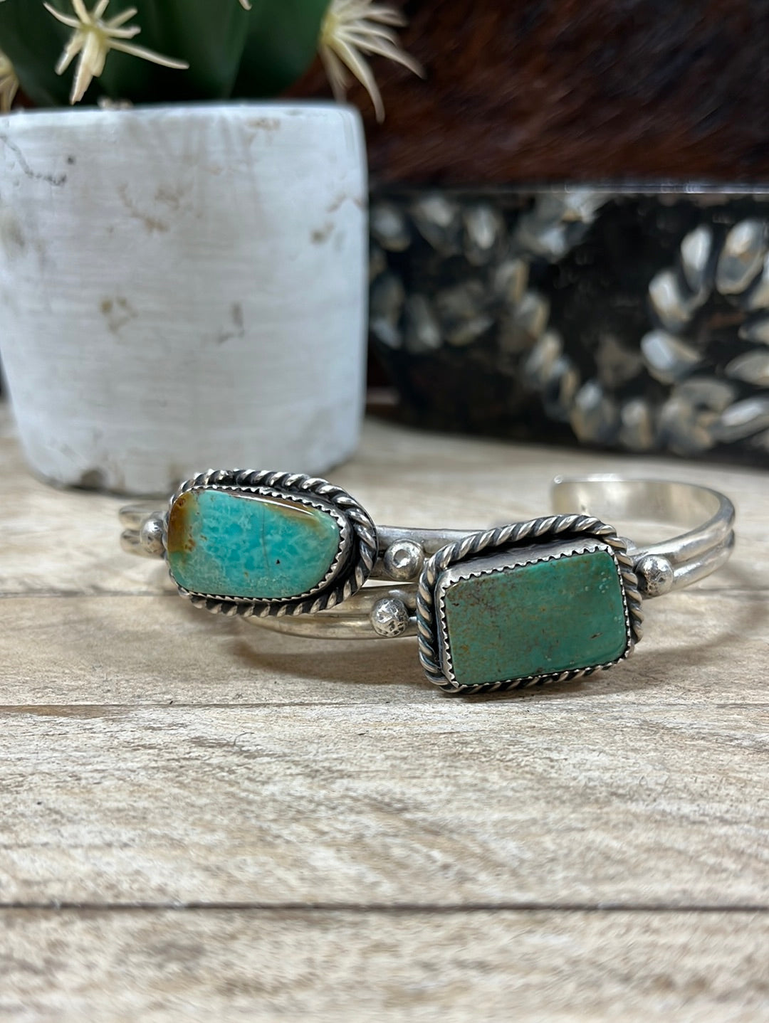 Rita Blanca Kingman Turquoise & Sterling Silver Cuff