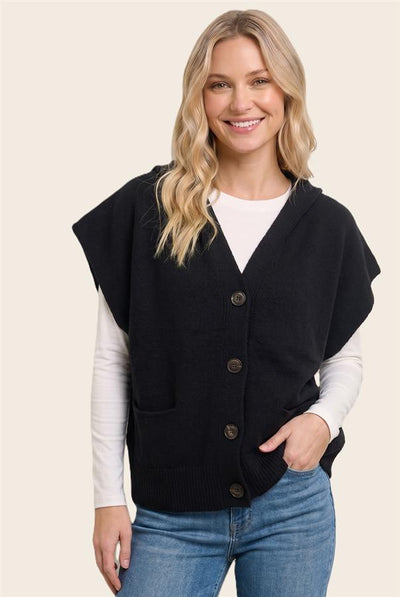 Davis Short Sleeve Hooded Cardigan